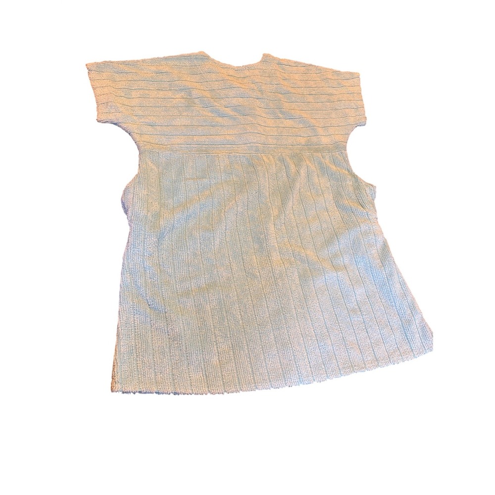 Stan Herman Lounger Robe Light Blue Chenille Terry Zip Front House Dress Ribbed - Picture 4 of 4